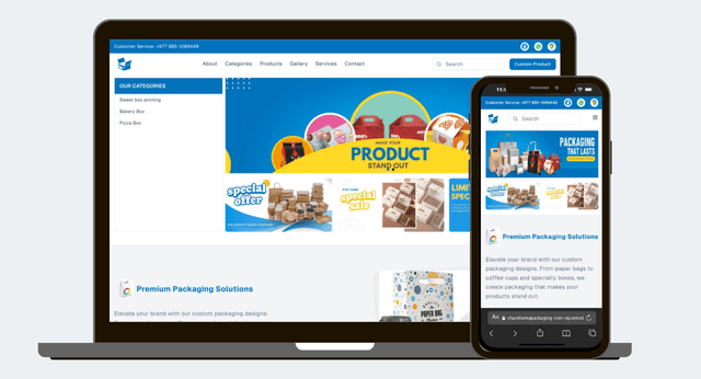 Chandrama Packaging - Dynamic Website with CMS project showcase