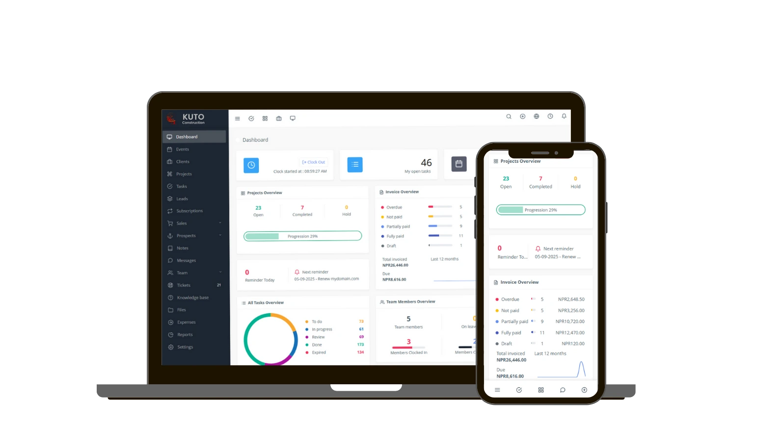 Kuto Construction - CRM System project showcase